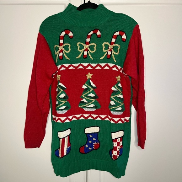 Vintage 1980s Knit Christmas Sweater - Picture 1 of 9